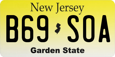 NJ license plate B69SOA