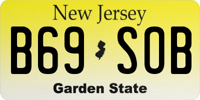 NJ license plate B69SOB
