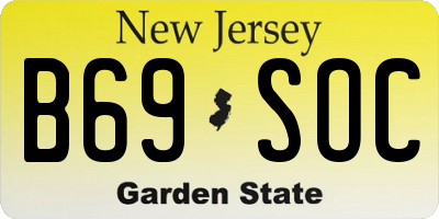 NJ license plate B69SOC