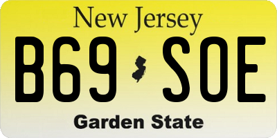 NJ license plate B69SOE