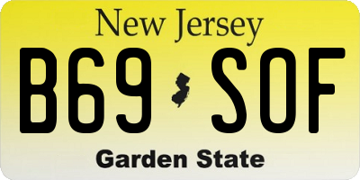 NJ license plate B69SOF