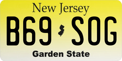NJ license plate B69SOG
