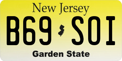 NJ license plate B69SOI