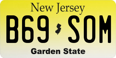 NJ license plate B69SOM