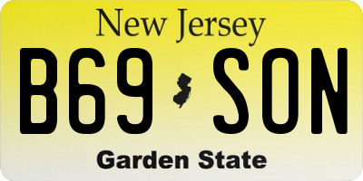 NJ license plate B69SON