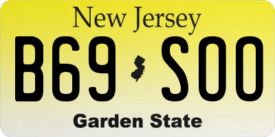NJ license plate B69SOO