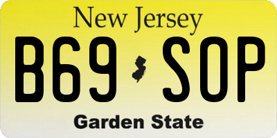 NJ license plate B69SOP