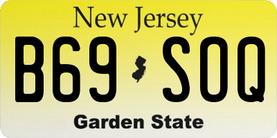 NJ license plate B69SOQ