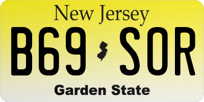 NJ license plate B69SOR