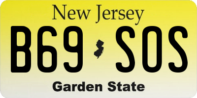 NJ license plate B69SOS