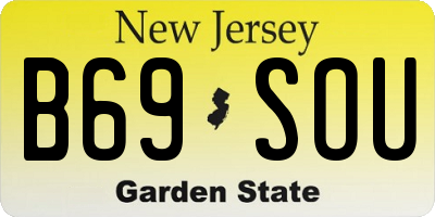 NJ license plate B69SOU