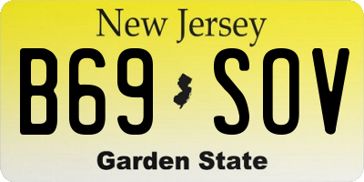 NJ license plate B69SOV
