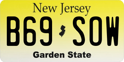 NJ license plate B69SOW