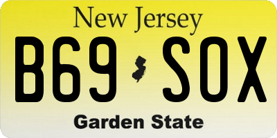 NJ license plate B69SOX