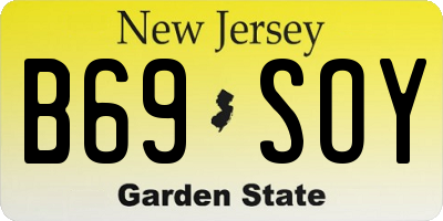 NJ license plate B69SOY