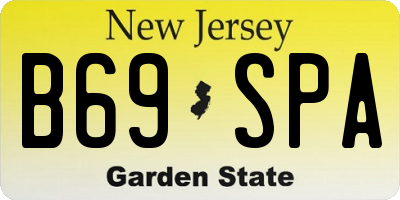 NJ license plate B69SPA