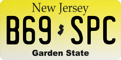 NJ license plate B69SPC