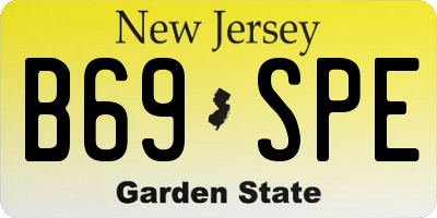 NJ license plate B69SPE