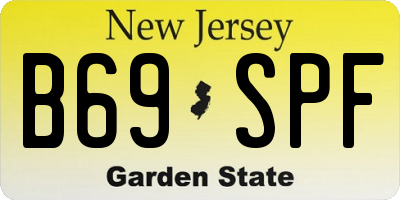 NJ license plate B69SPF