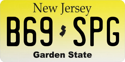 NJ license plate B69SPG