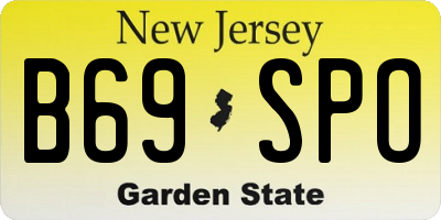 NJ license plate B69SPO