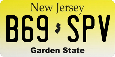NJ license plate B69SPV