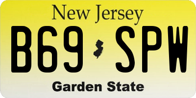 NJ license plate B69SPW