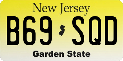 NJ license plate B69SQD