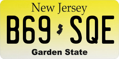 NJ license plate B69SQE