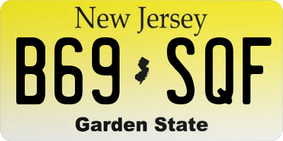 NJ license plate B69SQF