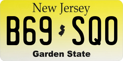 NJ license plate B69SQO