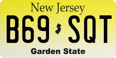 NJ license plate B69SQT