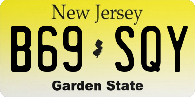 NJ license plate B69SQY