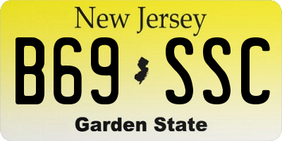 NJ license plate B69SSC