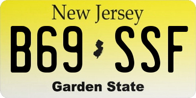 NJ license plate B69SSF
