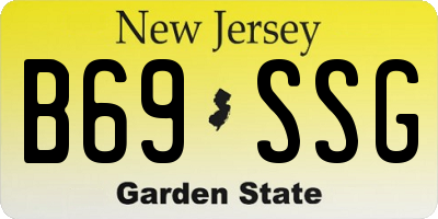 NJ license plate B69SSG