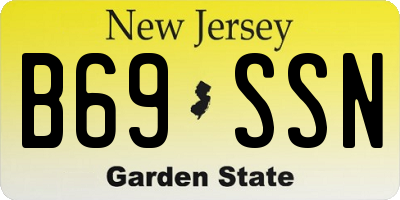 NJ license plate B69SSN