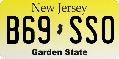 NJ license plate B69SSO