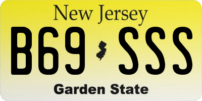 NJ license plate B69SSS