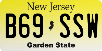 NJ license plate B69SSW
