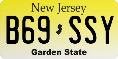 NJ license plate B69SSY