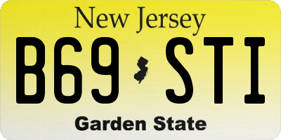 NJ license plate B69STI