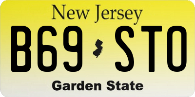 NJ license plate B69STO