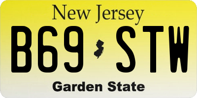 NJ license plate B69STW