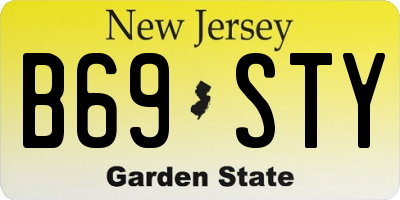 NJ license plate B69STY