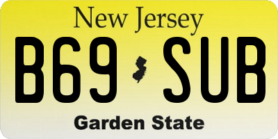 NJ license plate B69SUB