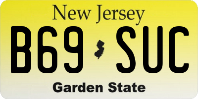 NJ license plate B69SUC