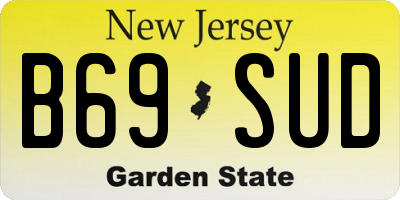 NJ license plate B69SUD