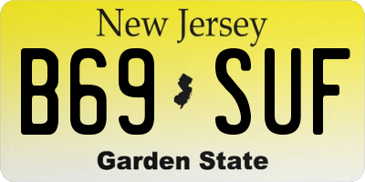 NJ license plate B69SUF