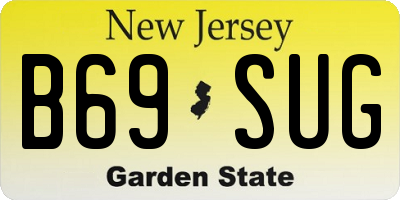 NJ license plate B69SUG